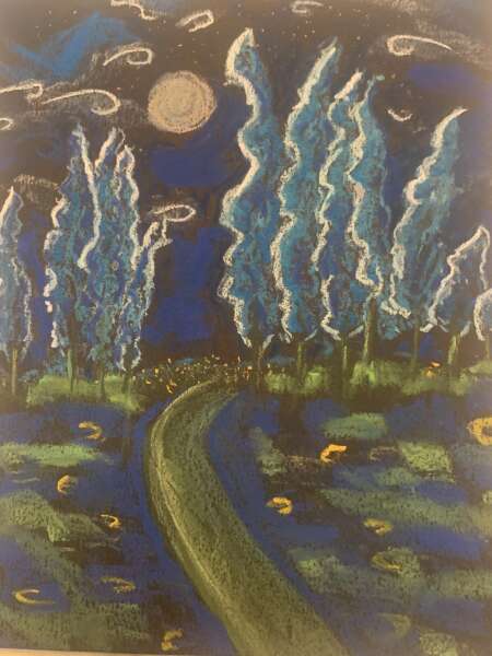 Blue trees in the Moonlight