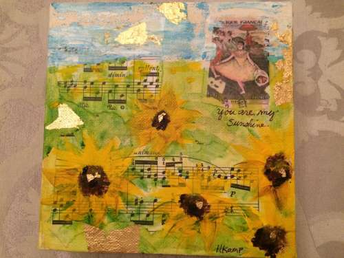 Mixed Media Acrylic Class of Sunflowers, Cherry Blossoms or Poppies